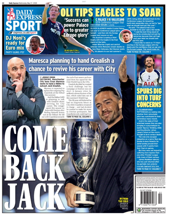 The Daily Express back page