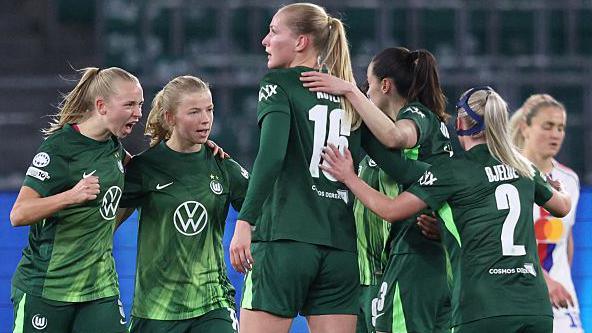Wolfsburg celebrate a goal