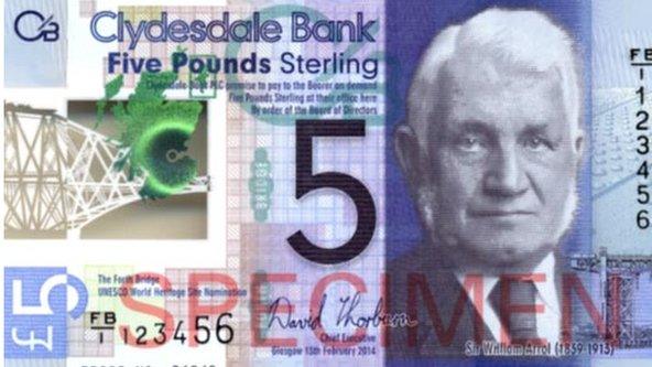 New Clydesdale Bank £5 note