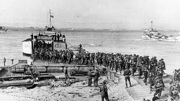 Normandy landings pictured in black and white