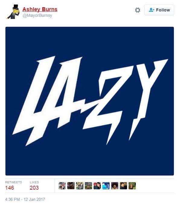 Logo made to read "lazy"