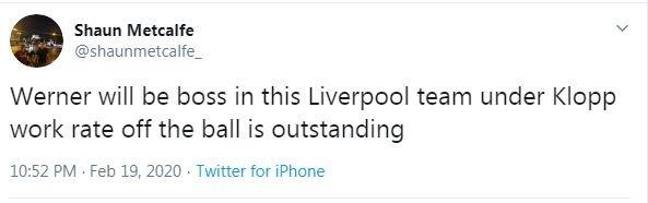 Liverpool fan tweet