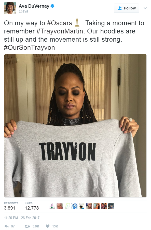 Screengrab of tweet by Ava DuVernay