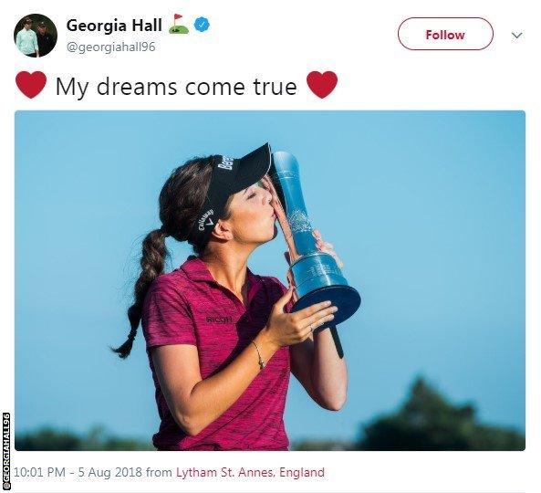 Georgia Hall's tweet