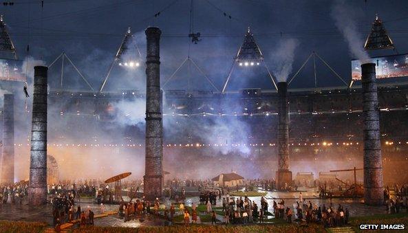 A scene from the Olympic opening ceremony