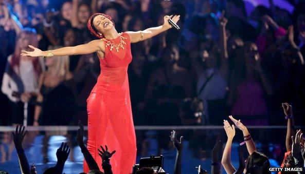 Rihanna on stage