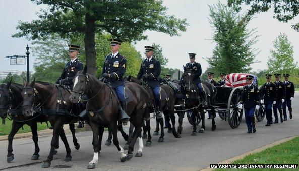 A funeral at Arlington National Cemetery