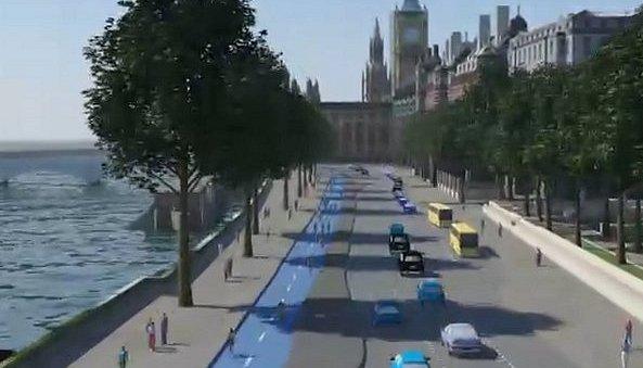 Artist's impression of dedicated cycle lane