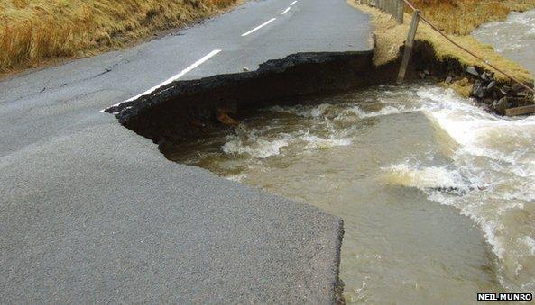 Collapsed road