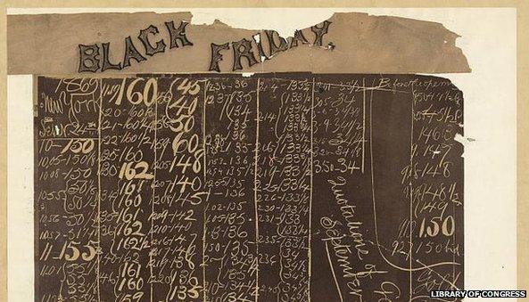 Black Friday chalkboard with gold prices