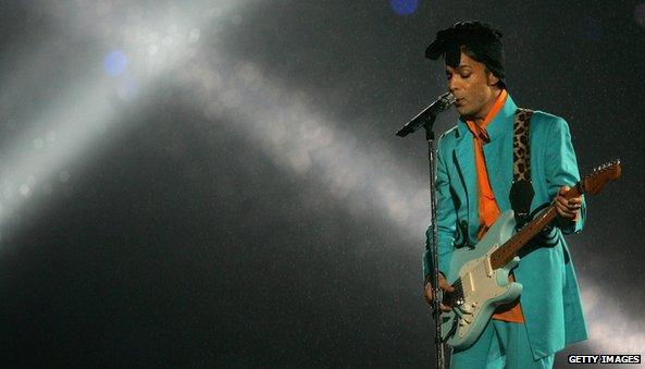 Prince performing