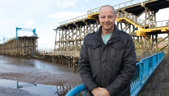 Chris Jackson in front of Dunston staithes