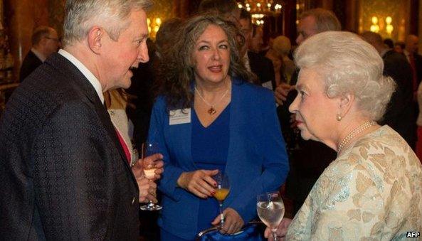 Pop impresario Louis Walsh was among the guests introduced to the Queen