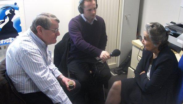 Dr Catherine Hill (right) with Denis Murray and Chris Page