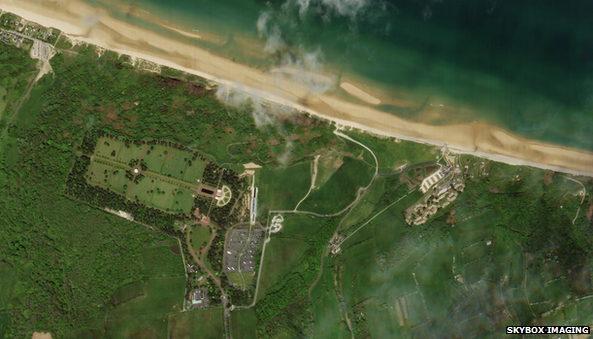 Satellite image of Omaha beach