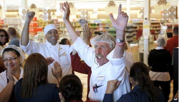 Market Basket workers celebrating