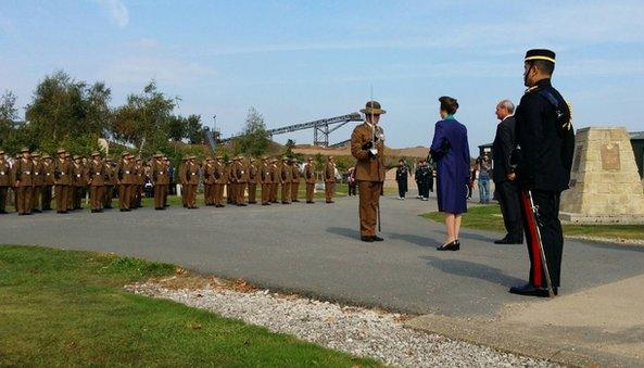 The memorial being unveiled by the Princess Royal