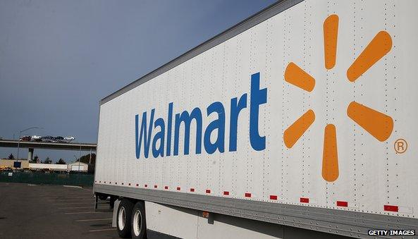 Wal-mart logo on a truck