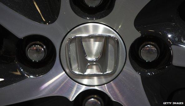 Honda logo on tire