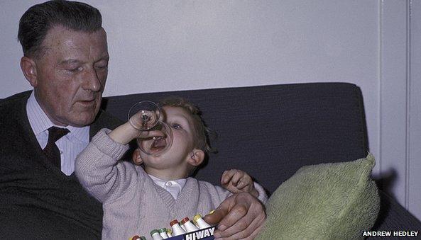 Andrew Hedley with his father