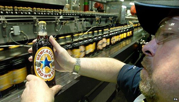 Bottles of Newcastle Brown Ale