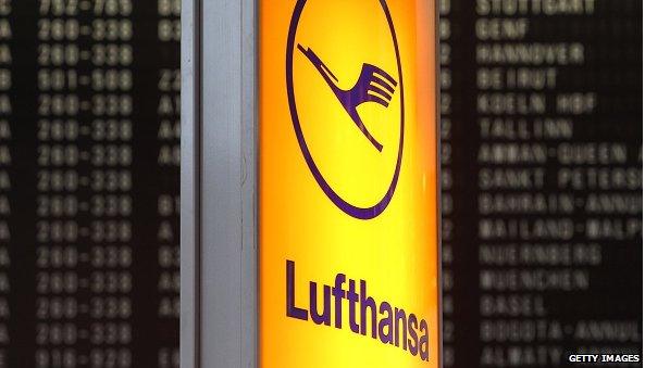 Lufthansa logo with screen