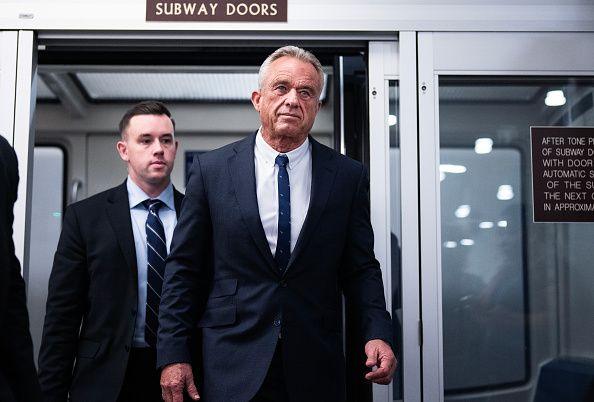 Robert F Kennedy Jr exits the Senate subway