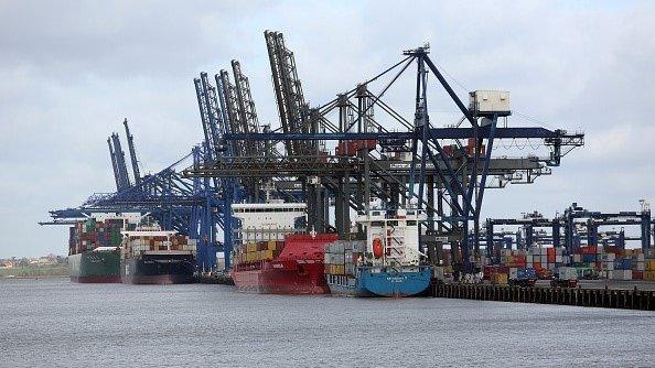 Containers at Felixstowe port