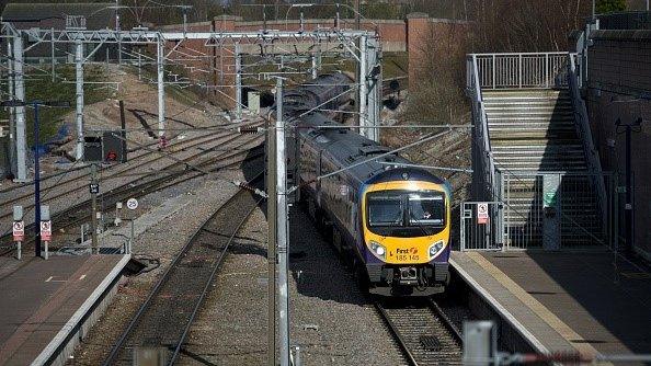 Passenger train at Manchester airport