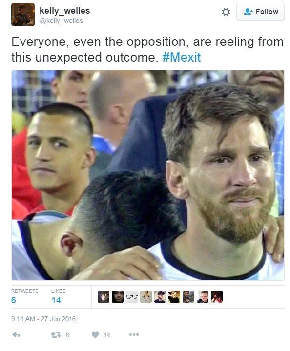 Photo showing Chilean player hugging Messi