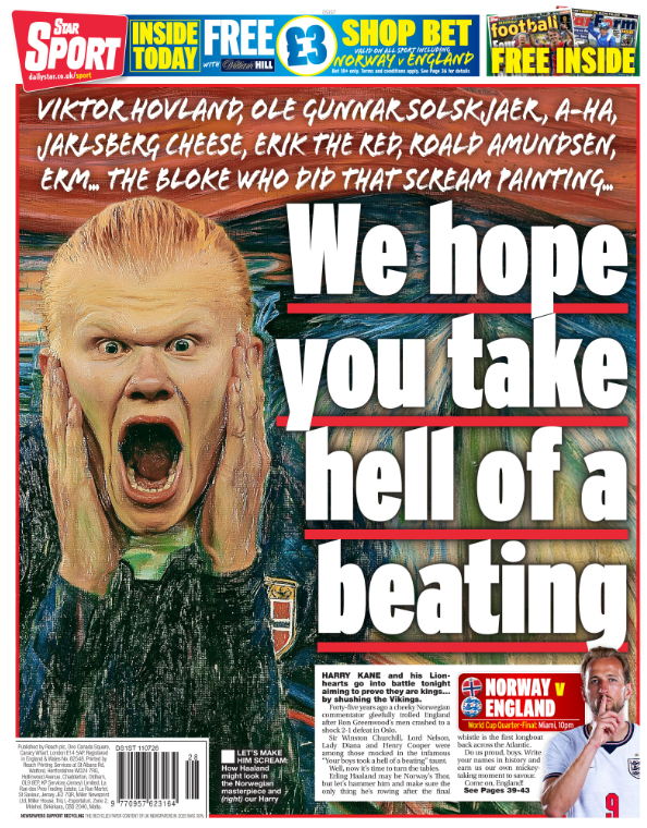 The back page of the Star