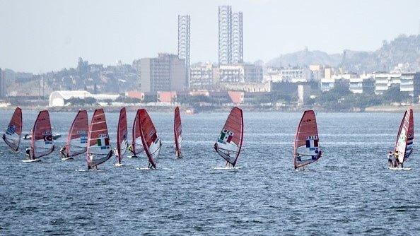 Windsurfers at Guanabara Bay