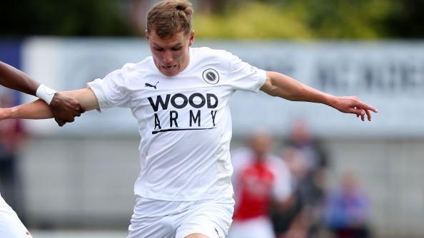 Boreham Wood's Charles Clayden in action.