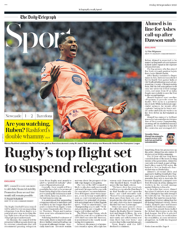 The Telegraph's sport section