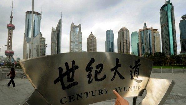 View of the Pudong financial district which is home to China's main Stock Exchange and many leading banks in Shanghai