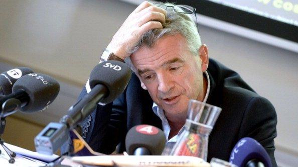 Michael O'Leary at a press conference