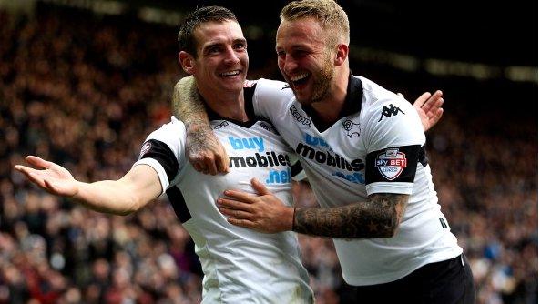 Craig Bryson celebrates his goal during Derby's win over Blackpool