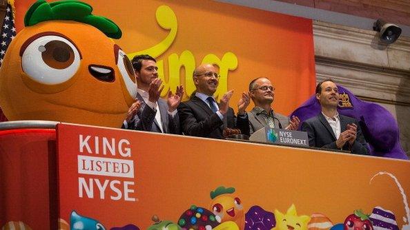 Chief executive of King ringing the opening bell at the New York Stock Exchange