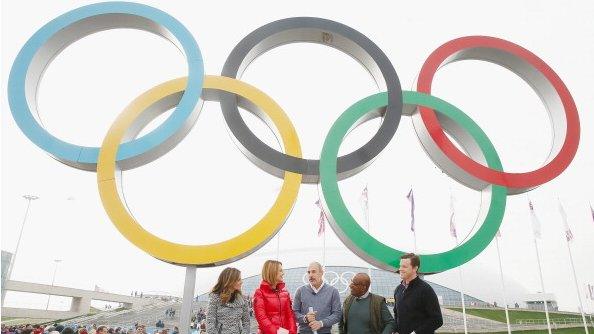 Natalie Morales, Savannah Guthrie, Matt Lauer, Al Roker and Willie Geist of the NBC TODAY Show report from the Olympic Park during the Sochi 2014 Winter Olympics 21 February 2014