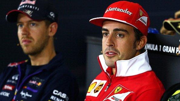 Fernando Alonso (right) and Sebastian Vettel