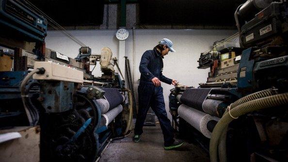 A worker at a factory in Japan