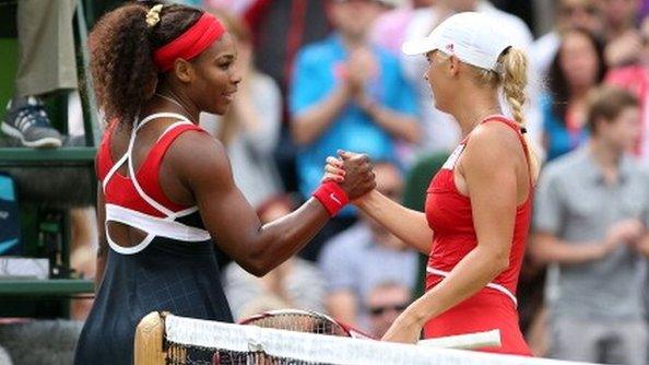 Serena Williams and Caroline Wozniacki