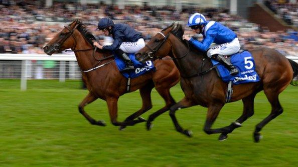 Tapestry beating Taghrooda in the Yorkshire Oaks