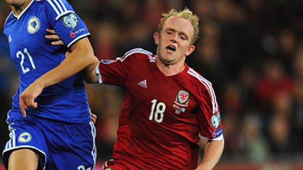 Jonathan Williams in action for Wales against Bosnia-Hercegovina