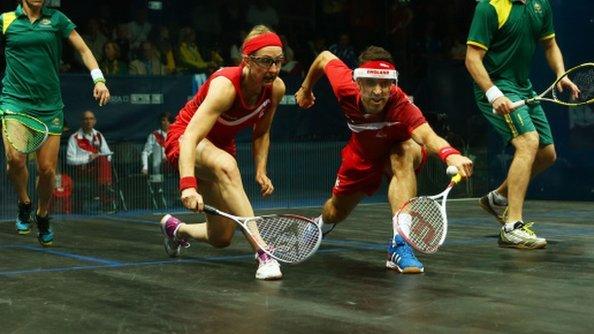 Mixed doubles squash at the Glasgow Commonwealth Games