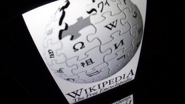 A tablet computer showing the Wikipedia website