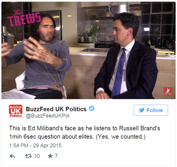 Tweet by Buzzfeed Politics - 29 April 2015