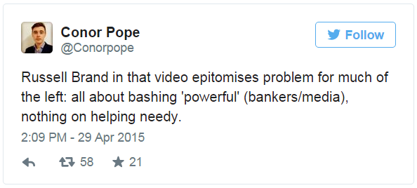 Tweet by Conor Pope - 29 April 2015