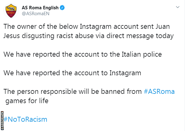 AS Roma tweet