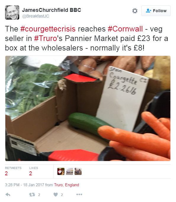 Courgette crisis tweet